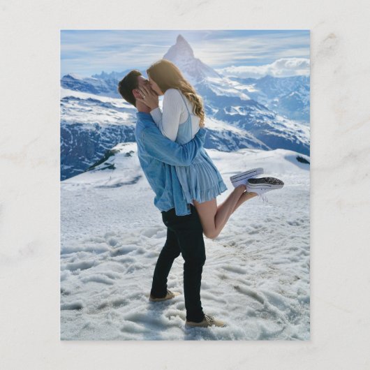 写真コンテンポラリー予算結婚式招待状 (裏面)