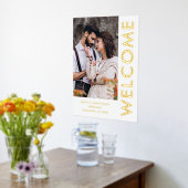 写真コンテンポラリー回転文字歓迎結婚の 箔ポスター (レイダウン (キッチン))
