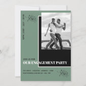 写真コンテンポラリー婚約クラシックインビタはっきりしたット 招待状 (正面)