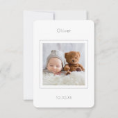 写真コンテンポラリー男の赤ちゃん誕生発表 案内状 (正面)