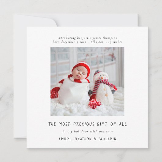写真コンテンポラリー誕生生まれたばかりのクリスマスカード (正面)