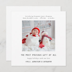 写真コンテンポラリー誕生生まれたばかりのクリスマスカード