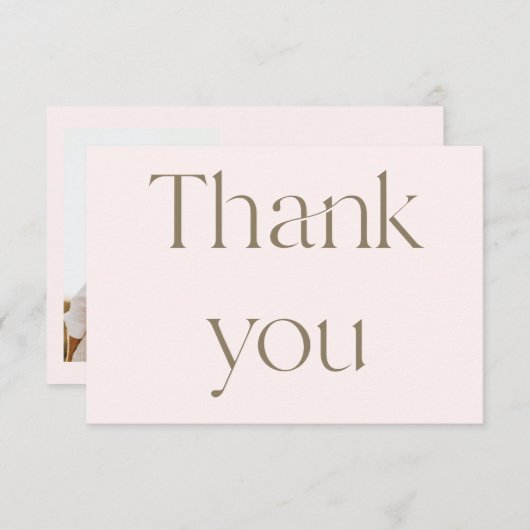 写真コンテンポラリー赤面結婚の感謝 サンキューカード (正面/裏面)