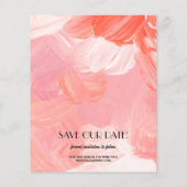 写真コーラル予算結婚式の日付を保存 (裏面)