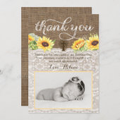 写真サンキューカードひまわり《キリスト教》洗礼式や命名式 サンキューカード (正面/裏面)