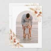 写真サンキューカード保保誕生日ありがとう 招待状 (正面/裏面)