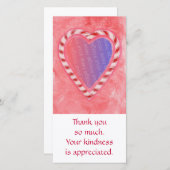 写真サンキューカード、クリスマスキャンディハートの追加 サンキューカード (正面/裏面)