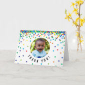 写真サンキューカード |誕生日紙吹雪 カード (黄色い花)