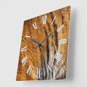 写真サンプルされたトラのストライプ大きな猫野生生物 スクエア壁時計 (傾斜)