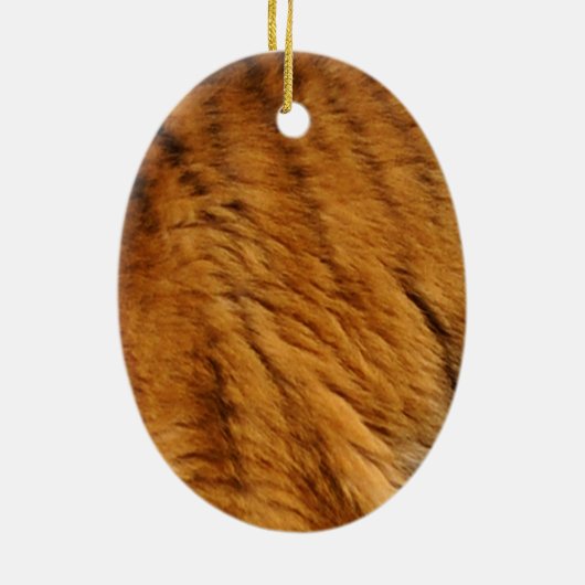 写真サンプルされたトラのストライプ大きな猫野生生物 セラミックオーナメント (裏面)