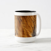 写真サンプルされたトラのストライプ大きな猫野生生物 ツートーンマグカップ (正面右)