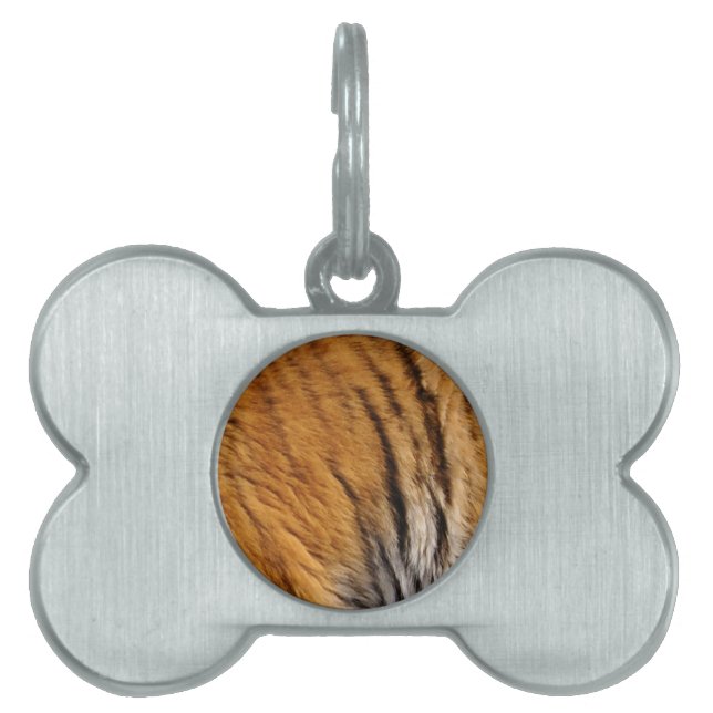 写真サンプルされたトラのストライプ大きな猫野生生物 ペットネームタグ (正面)