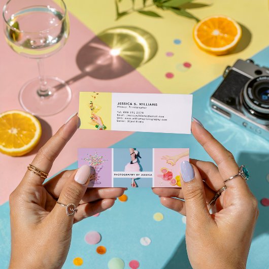 写真シックモダンフォトコラージュ写真家 スキニー名刺