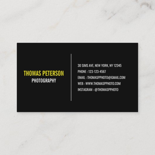 写真シック&シンプル1枚 名刺 (裏面)