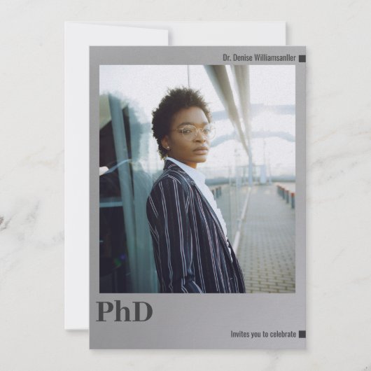 写真シルバー博士課程卒業パーティー 招待状 (正面)