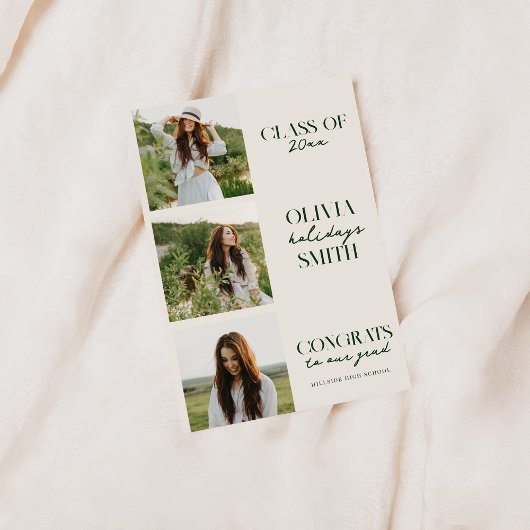 写真シンプルによる卒業発表 シーズンカード