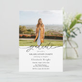 写真シンプルによる卒業発表 招待状 (スタンド正面)