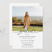 写真シンプルによる卒業発表 招待状 (正面/裏面)