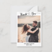 写真シンプルのエレガントな結婚式の書道台本 ノートカード (正面)