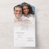 写真シンプルのモダンストリングラ結婚イト オールインワン招待状 (内側)