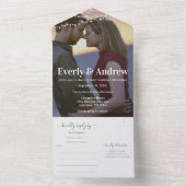 写真シンプルのモダンストリングラ結婚イト オールインワン招待状 (内側)