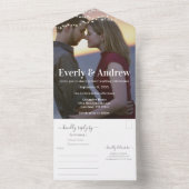 写真シンプルのモダンストリングラ結婚イト オールインワン招待状 (内側)