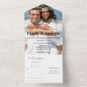 写真シンプルのモダンストリングラ結婚イト オールインワン招待状 (内側)