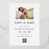 写真シンプルの保存日付 箔招待状 (裏面)