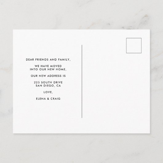 写真シンプルの動きの発表 ポストカード (裏面)