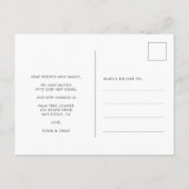 写真シンプルの動きの発表 ポストカード (裏面)