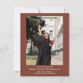 写真シンプルの卒業サンキューカード 招待状 (裏面)