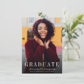 写真シンプルの卒業招待状と発表 招待状 (スタンド正面)