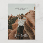 写真シンプルの日付を保存 ポストカード (正面)