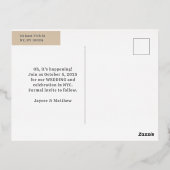 写真シンプルの日付を保存 箔招待状ポストカード (裏面)