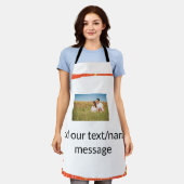 写真シンプルの追加文字グリッタースパークル エプロン (着用した状態)