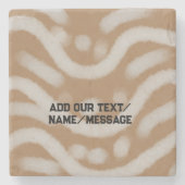 写真シンプルの追加文字グリッタースパークル ストーンコースター (正面)