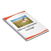 写真シンプルの追加文字グリッタースパークル ノートブック (右側)