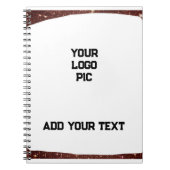 写真シンプルの追加文字グリッタースパークル ノートブック (正面)