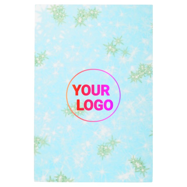 写真シンプルの追加文字グリッタースパークル メタルプリント (正面)