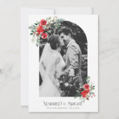 写真シンプルアーチ結婚休日の発表 カード (正面)