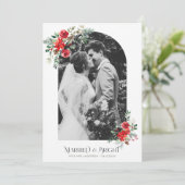 写真シンプルアーチ結婚休日の発表 カード (スタンド正面)