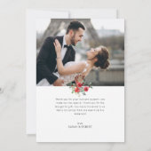 写真シンプルアーチ結婚休日の発表 カード (裏面)