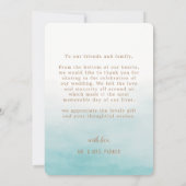 写真シンプルエレガントカスタム結婚式の手文字 サンキューカード (裏面)