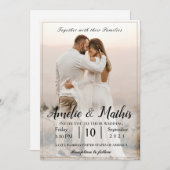 写真シンプルエレガント付き結婚式招待状 招待状 (正面/裏面)