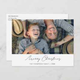 写真シンプルカスタム付きモダンクリスマス葉書 シーズンポストカード