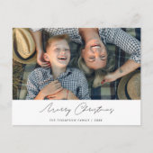 写真シンプルカスタム付きモダンクリスマス葉書 シーズンポストカード (正面)