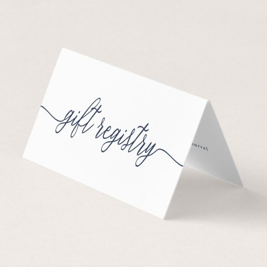 写真シンプルギフト登録カード付き文字スクリプト 名刺 (正面)