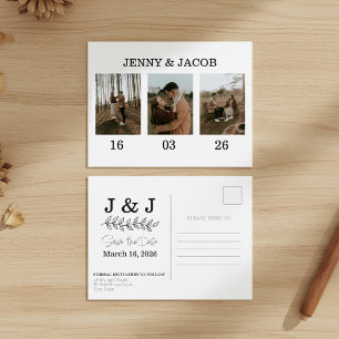 写真シンプルコラージュの日付日付を保存 ポストカード