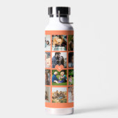 写真シンプルコラージュモノグラムのキープサケオレンジ ウォーターボトル (左面)