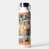 写真シンプルコラージュモノグラムのキープサケオレンジ ウォーターボトル (正面)